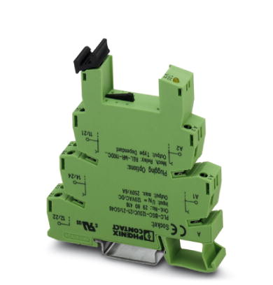 Phoenix Contact Interface Relay Base; PLC-BSC- 120UC/21-21; Universal; 120VAC/DC IN; DIN Rail Mount; Screw Connection